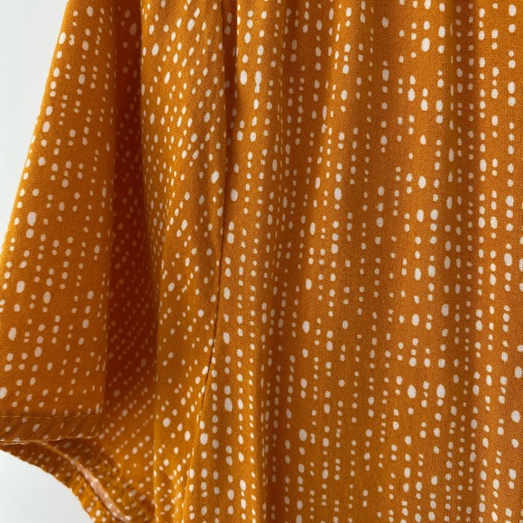 Yellow patterned Wrap style George dress, size M - Picture 3 of 3